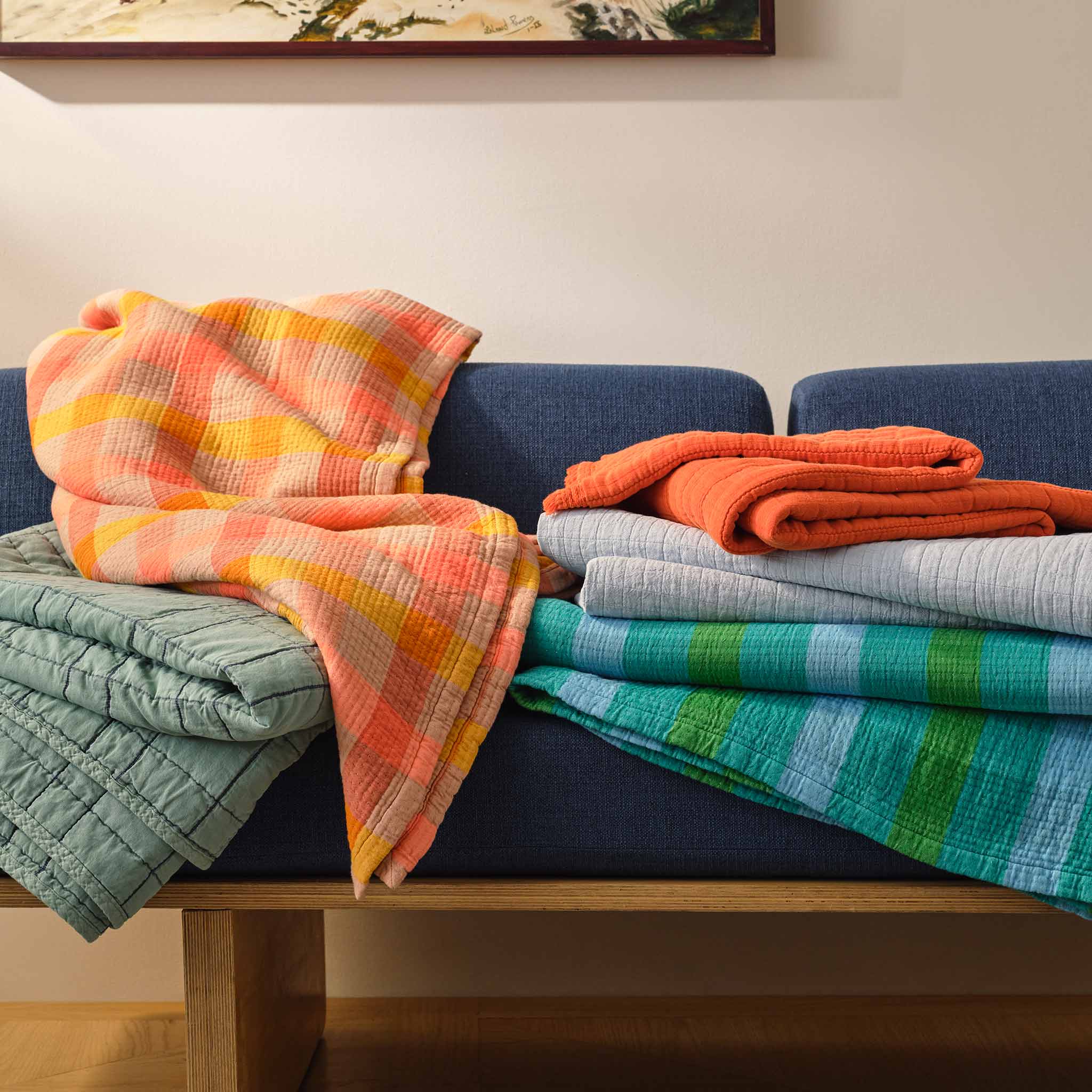 Sunwashed Check Bed Blanket - Last Call - Image 6